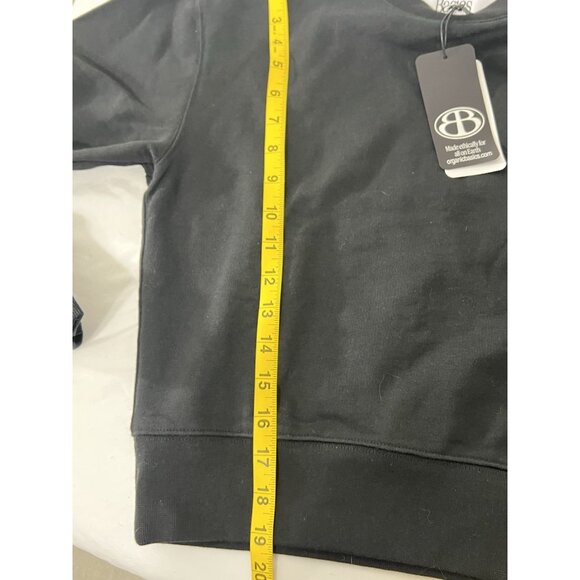 NWT Organic Basics Black Cotton Weekend Boxy Crewneck Sweatshirt Size XXS - Picture 12 of 12